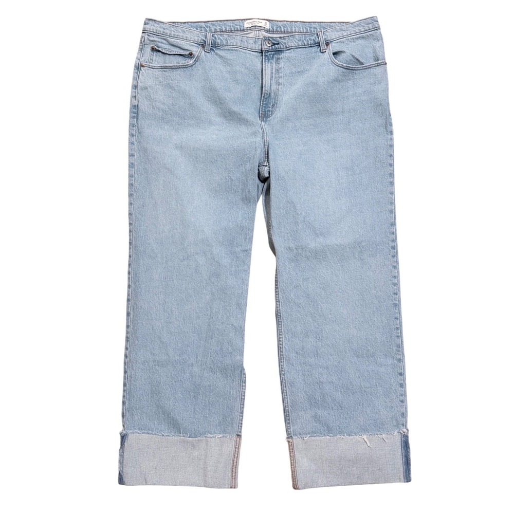 Abercrombie & Fitch The 90s Relaxed Jeans Light Wash High Rise Womens Plus 36 22